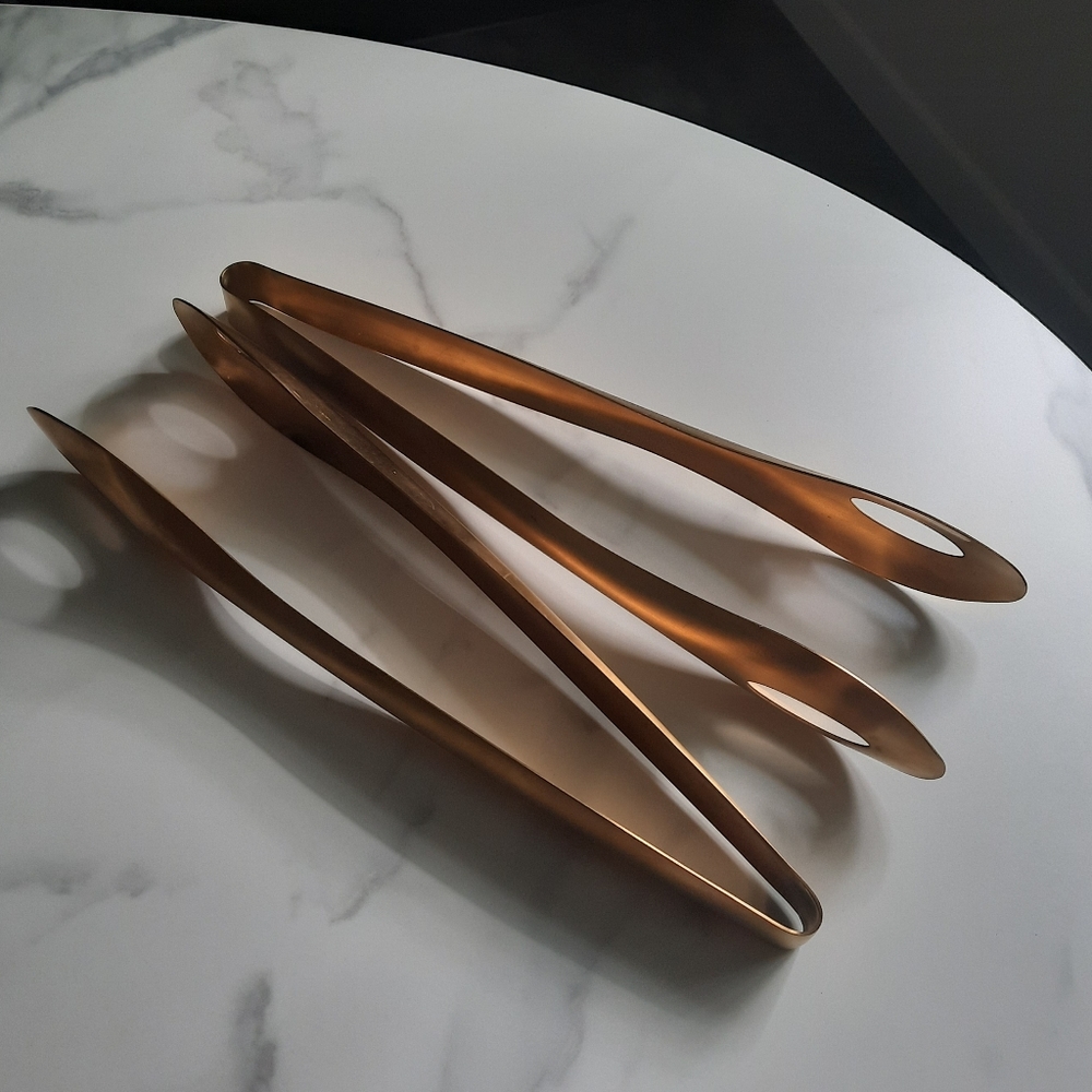 2 Gold Tongs Serveware